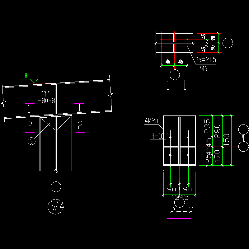 中梁柱节点构造CAD详图纸(6)(dwg)
