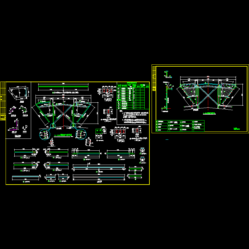 ZL-1200蝴蝶型气楼CAD详图纸(dwg)
