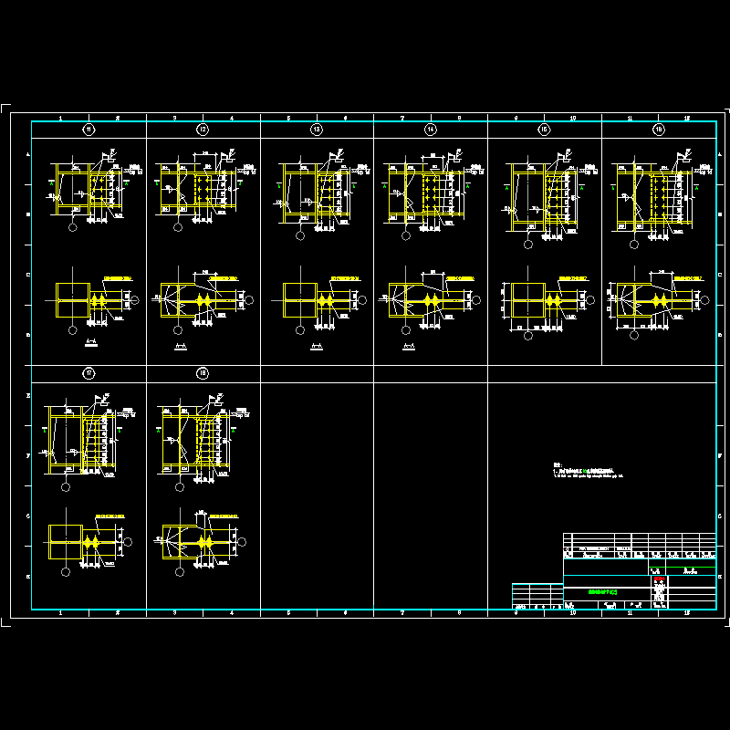 梁柱连接柱中节点构造CAD详图纸(2)(dwg)