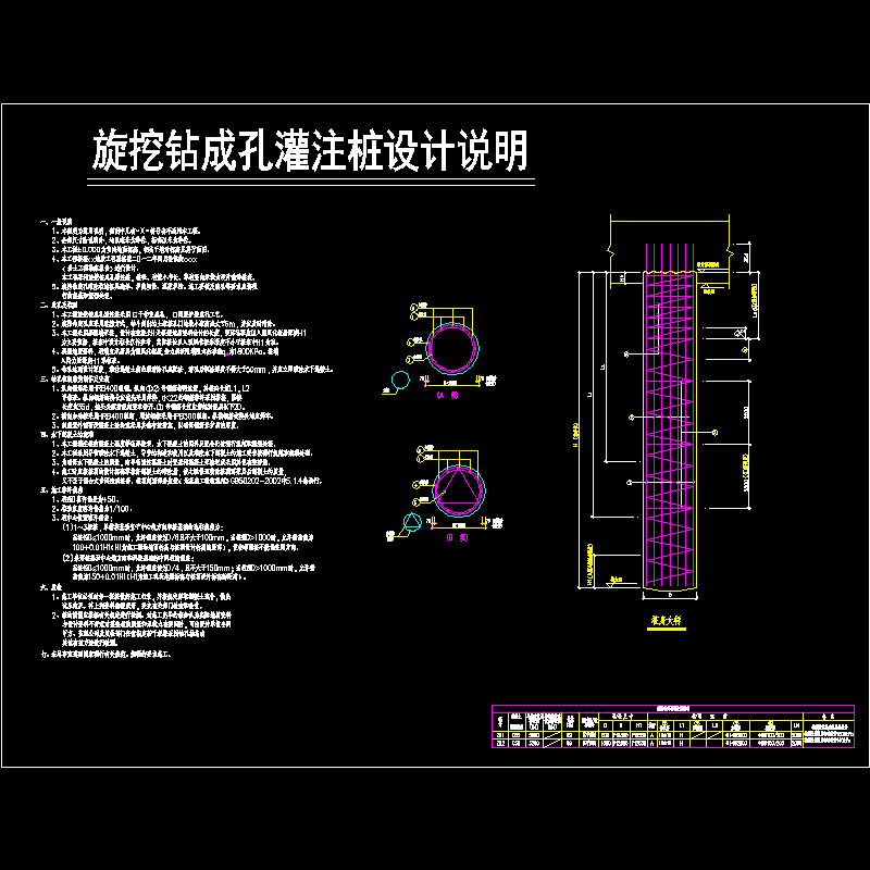 灌注桩设计说明 - 1