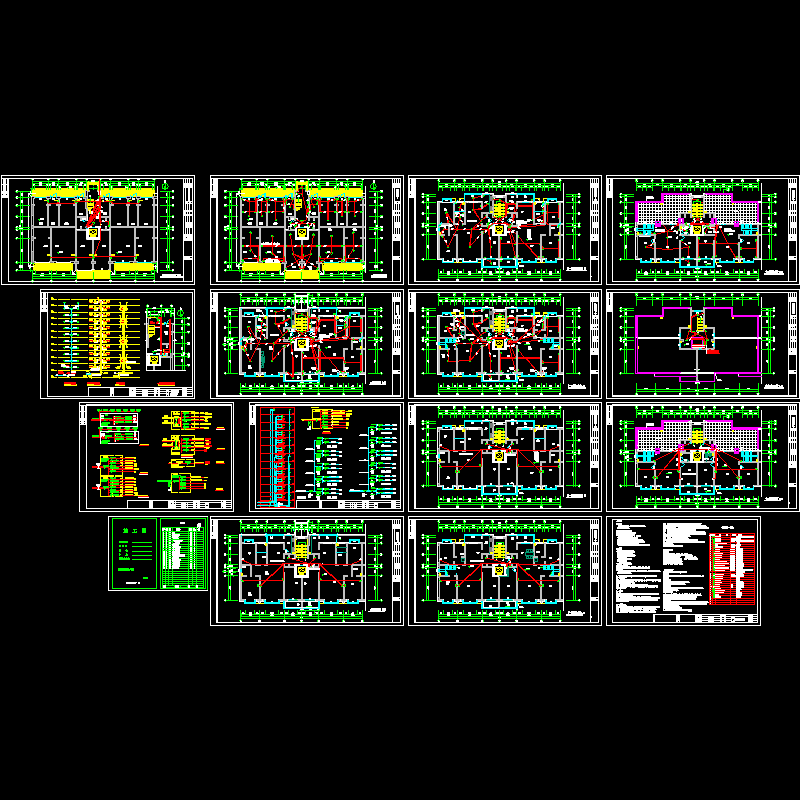 12层住宅电气CAD施工图纸(dwg)