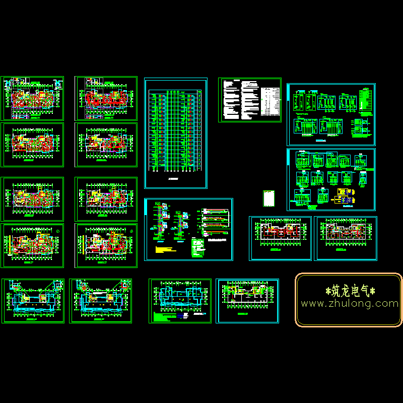 18层住宅小区全套电气设计CAD施工图纸(TN-S)