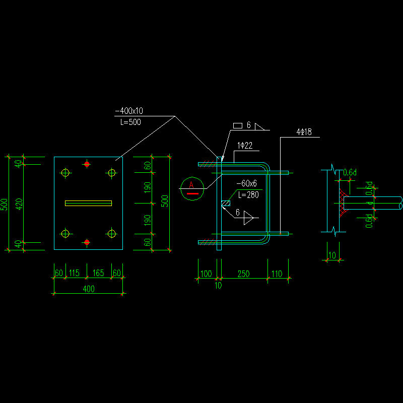 锚栓节点构造CAD详图纸(6)(dwg)