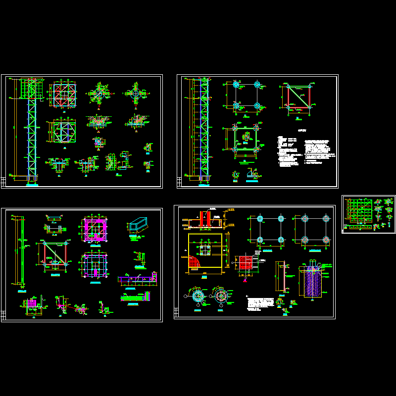 30米高广告牌结构CAD施工图纸(dwg)(丙级独立基础)(二级结构安全)