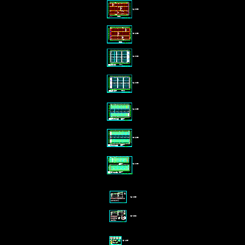 [CAD图]4层门式刚架轻型厂房(屋面檩条)(dwg)