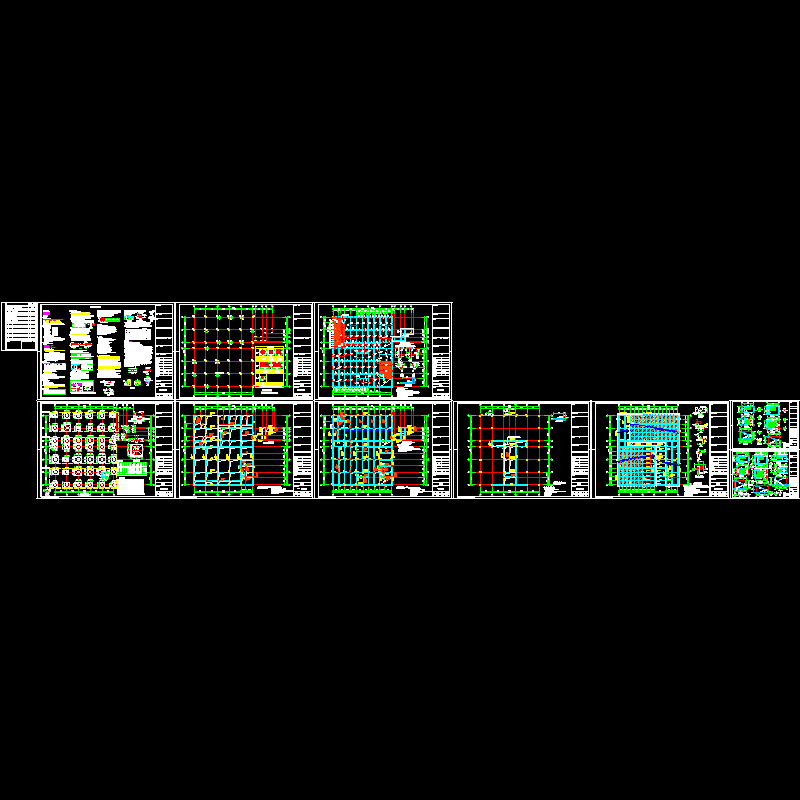 4层框架宿舍楼结构CAD施工图纸(dwg)(7度抗震)(桩基础)(二级结构安全)