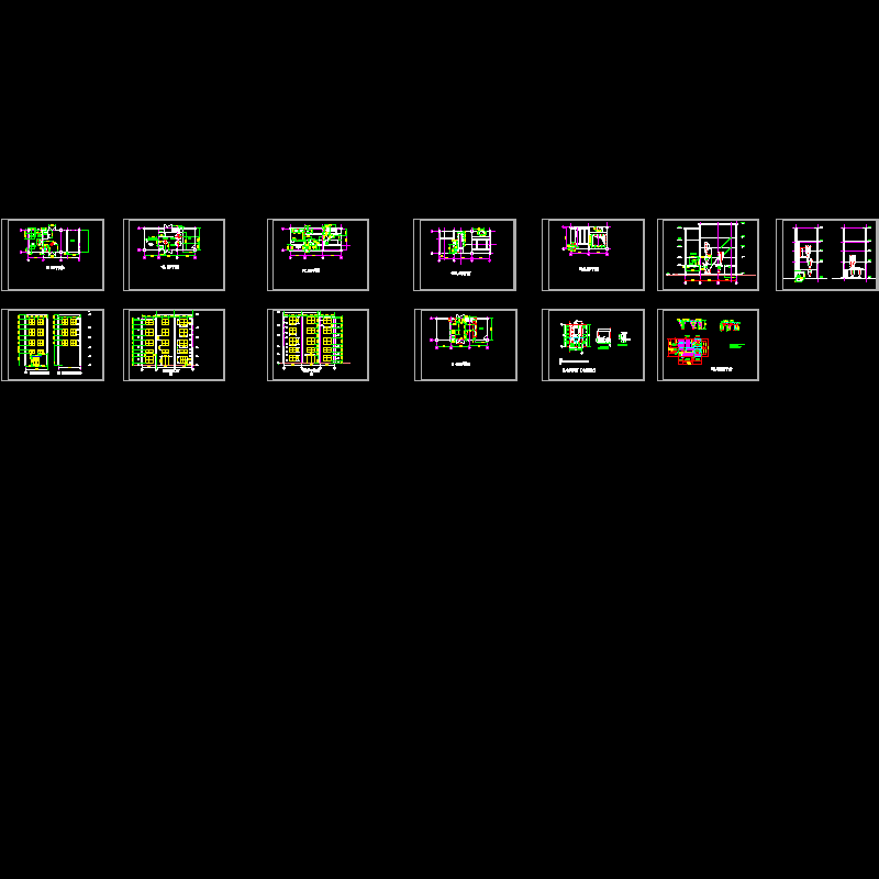 [CAD图]生产粉剂的工艺路线及厂房结构(dwg)