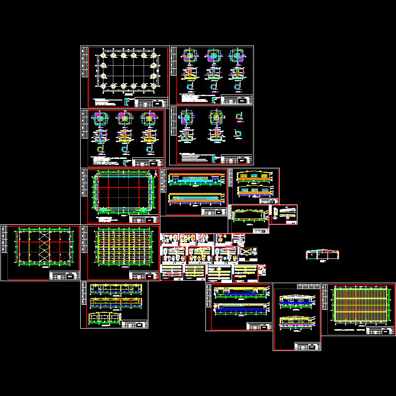 20米跨钢结构设计CAD图纸(dwg)