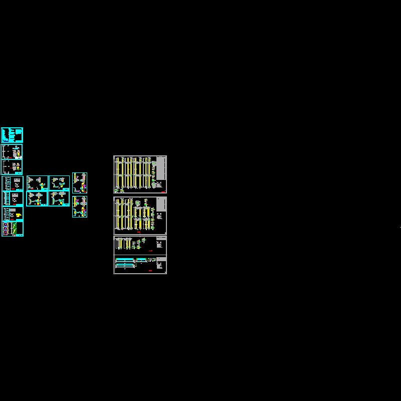 钢框架结构设计CAD图纸(平面布置图)(dwg)