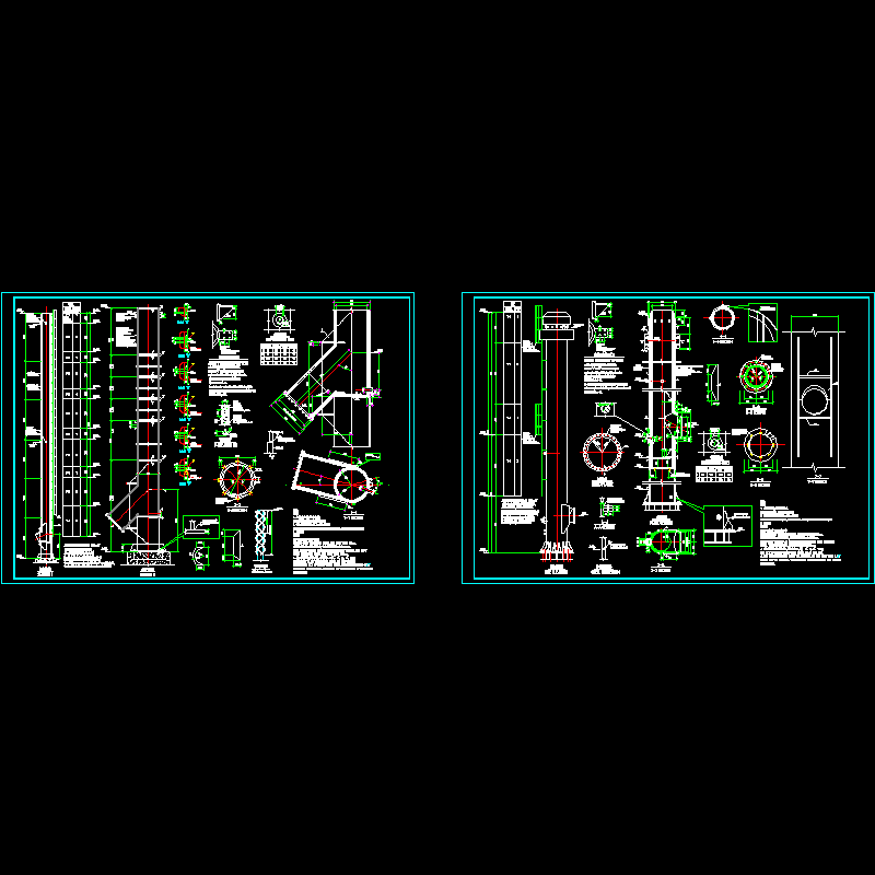 钢烟囱结构设计CAD图纸(dwg)