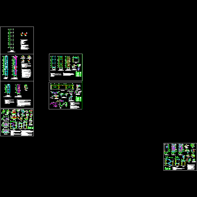 框架办公楼结构CAD施工图纸(dwg)(二级结构安全)