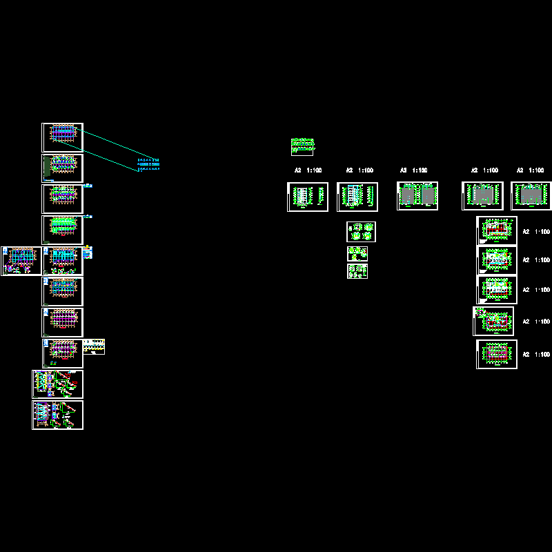 6层框架办公楼结构CAD施工图纸(建施)(dwg)(桩基础)(二级结构安全)