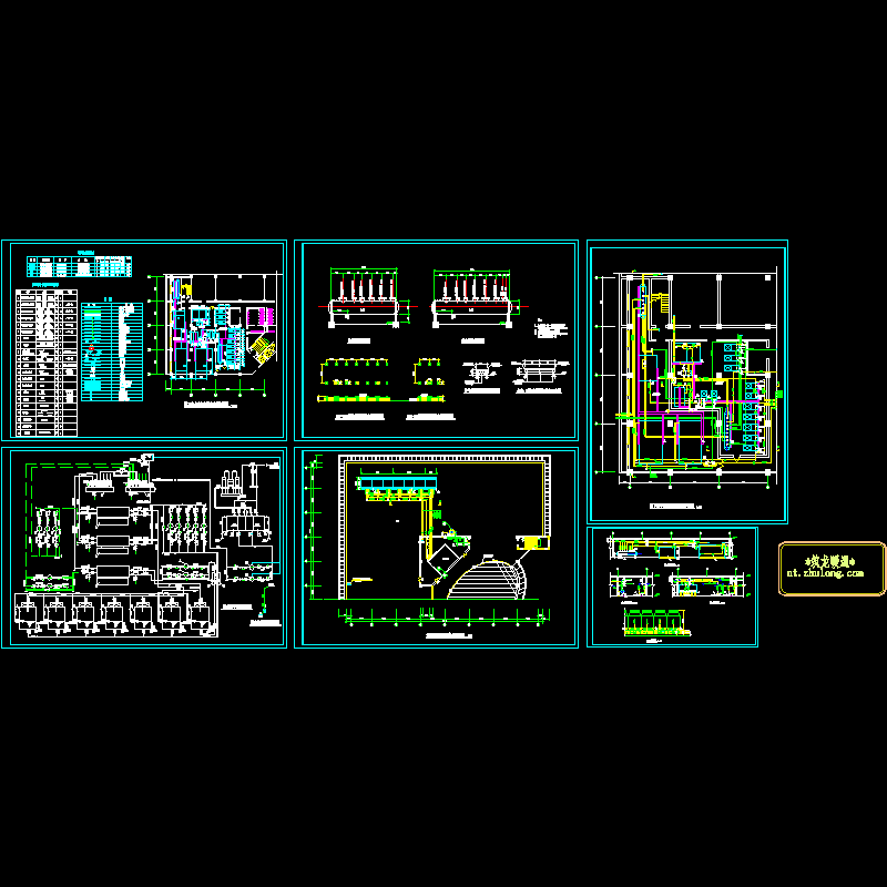 直燃冷冻机房CAD施工图纸(dwg)