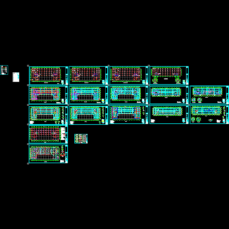 7层框架结构综合楼结构CAD施工图纸(dwg)(7度抗震)(乙级桩基础)