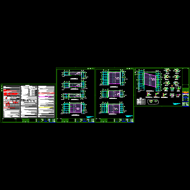 艺术楼天桥钢连廊结构CAD施工大样图(dwg)(6度抗震)(二级结构安全)