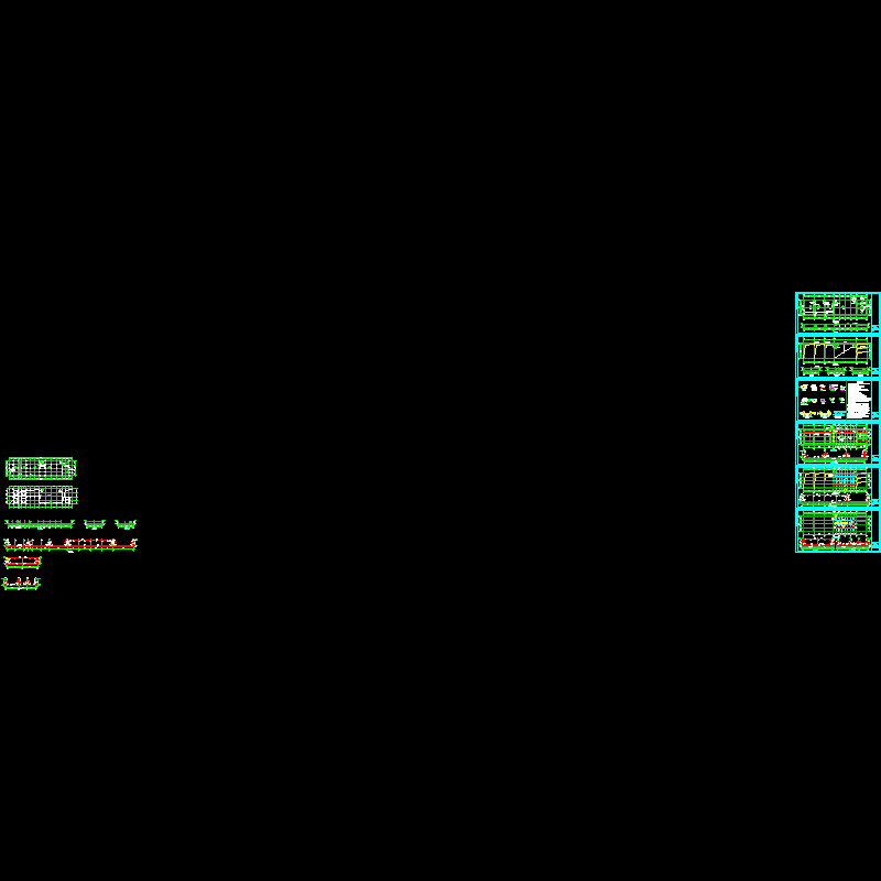 水池结构设计CAD图纸(平面布置图)(dwg)