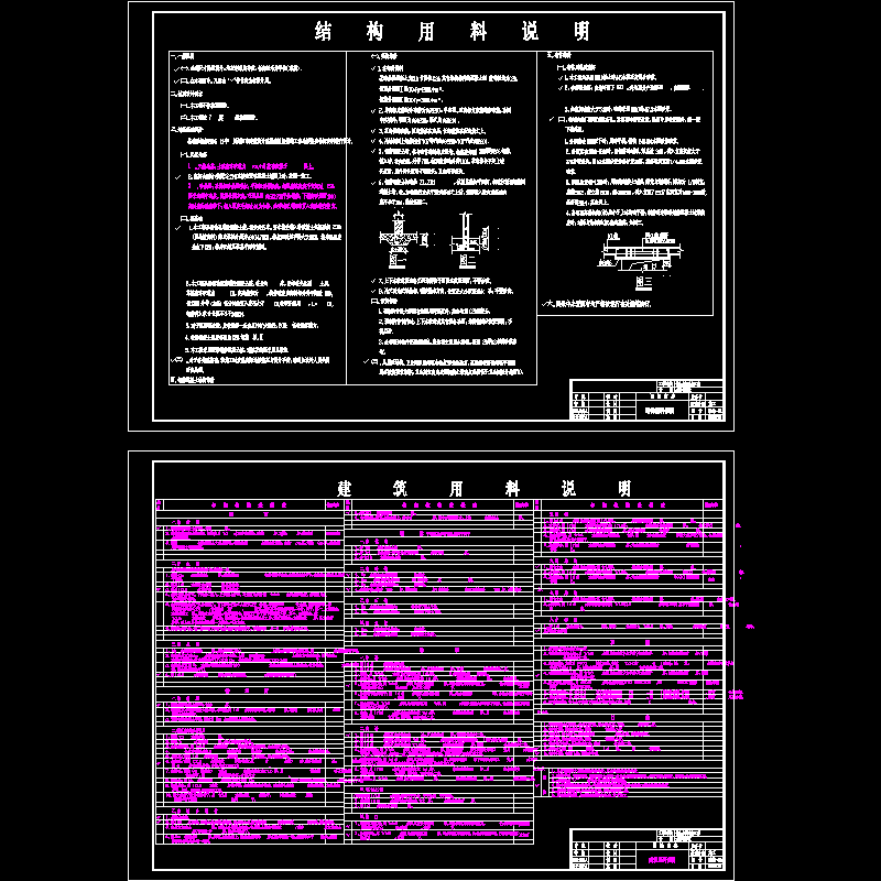 建筑、结构用料.dwg