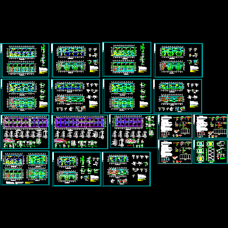 4层砌体结构别墅结构CAD施工图纸(dwg)(7度抗震)(丙级条形基础)