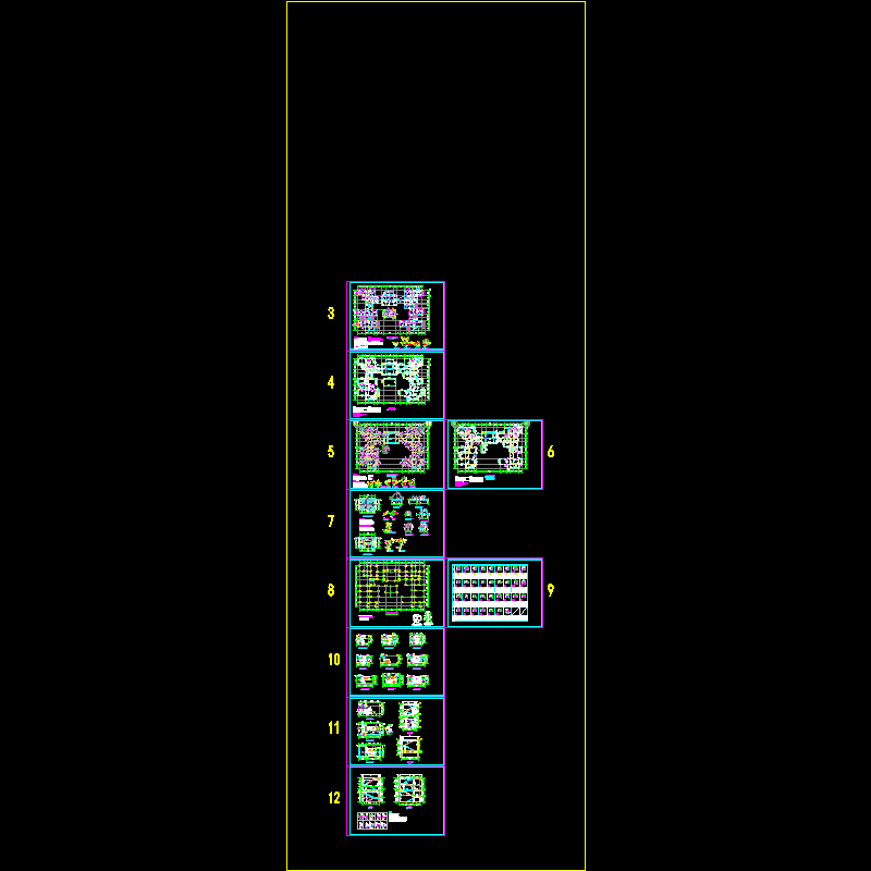 3层商业楼结构CAD施工图纸(dwg)(二级结构安全)