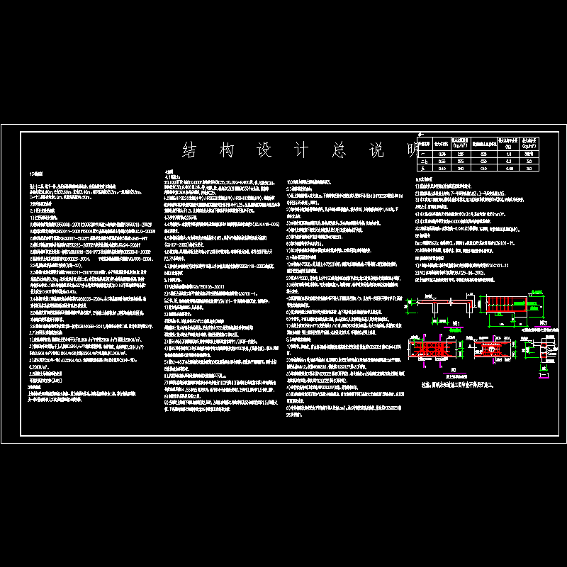 [CAD图]框剪住宅结构设计说明(dwg)