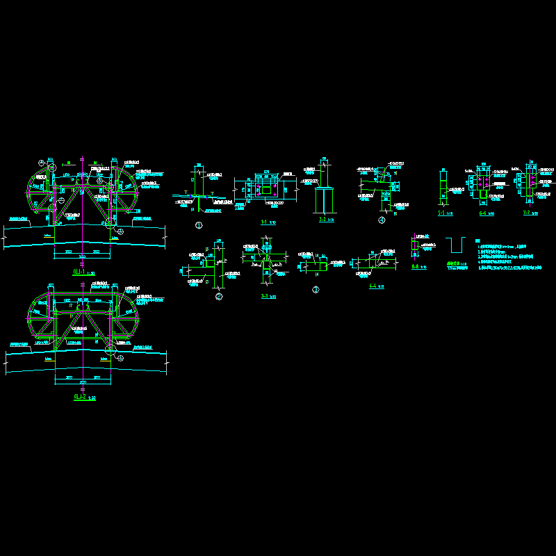 气楼节点CAD详图纸(dwg)