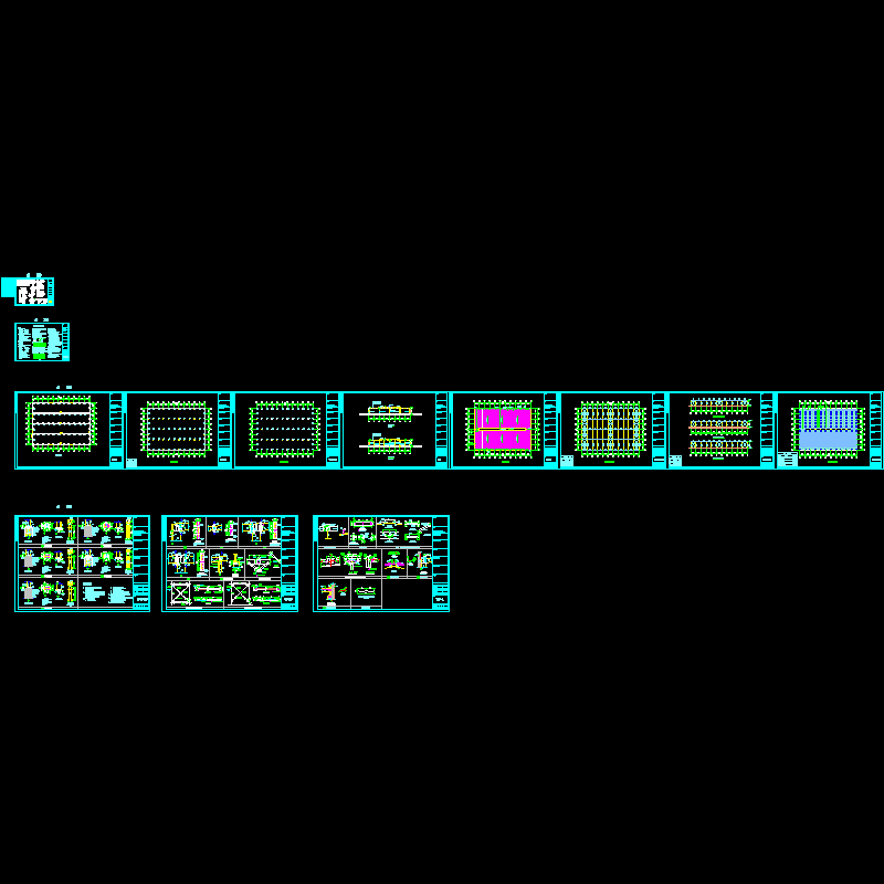 钢结构厂房结构设计CAD施工图纸(dwg)(6度抗震)(乙级桩基础)