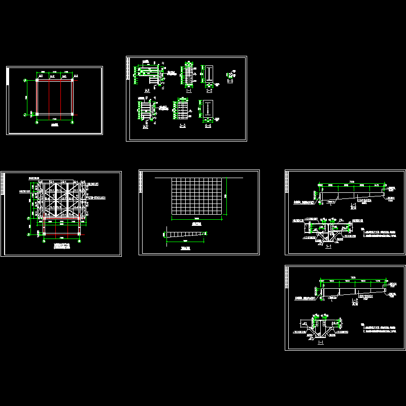 钢雨篷结构CAD图纸(dwg)