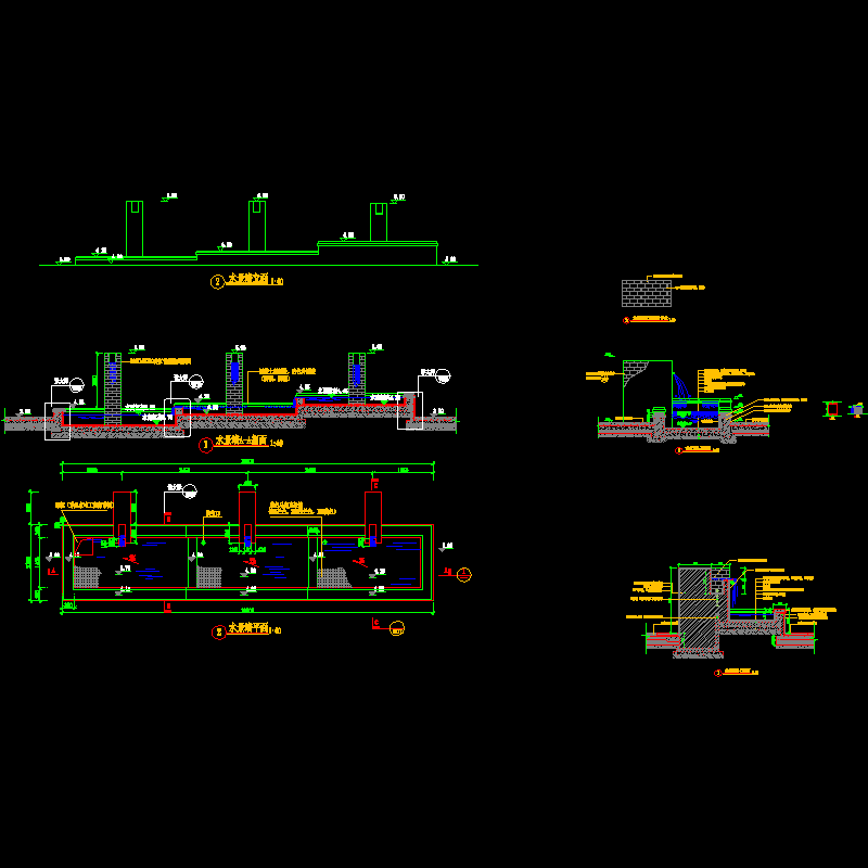 喷水池景墙CAD详大样图(dwg)