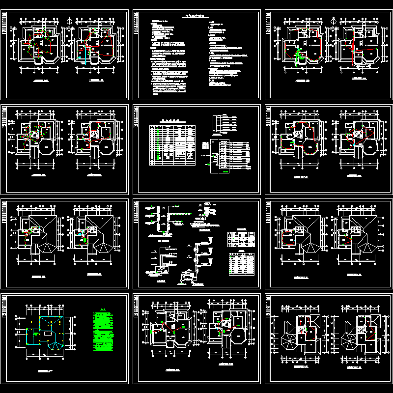 别墅电气成套CAD图纸(防雷接地系统)(TN-C-S)