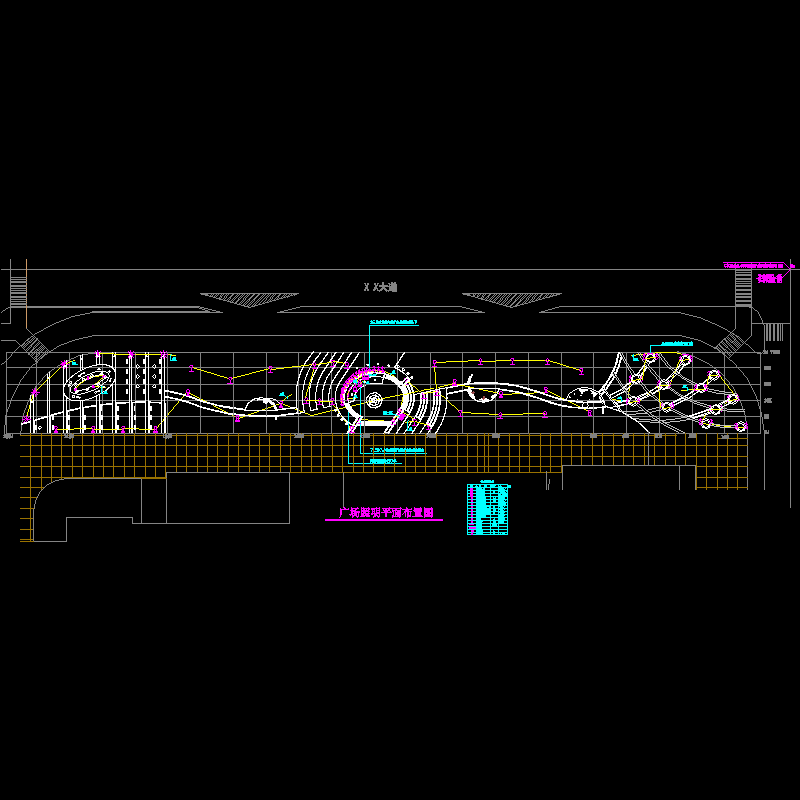 广场照明平面布置CAD图纸4(dwg)