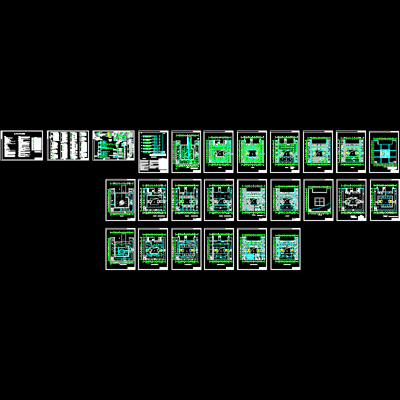 美食综合大厦全套电气CAD施工图纸(dwg)