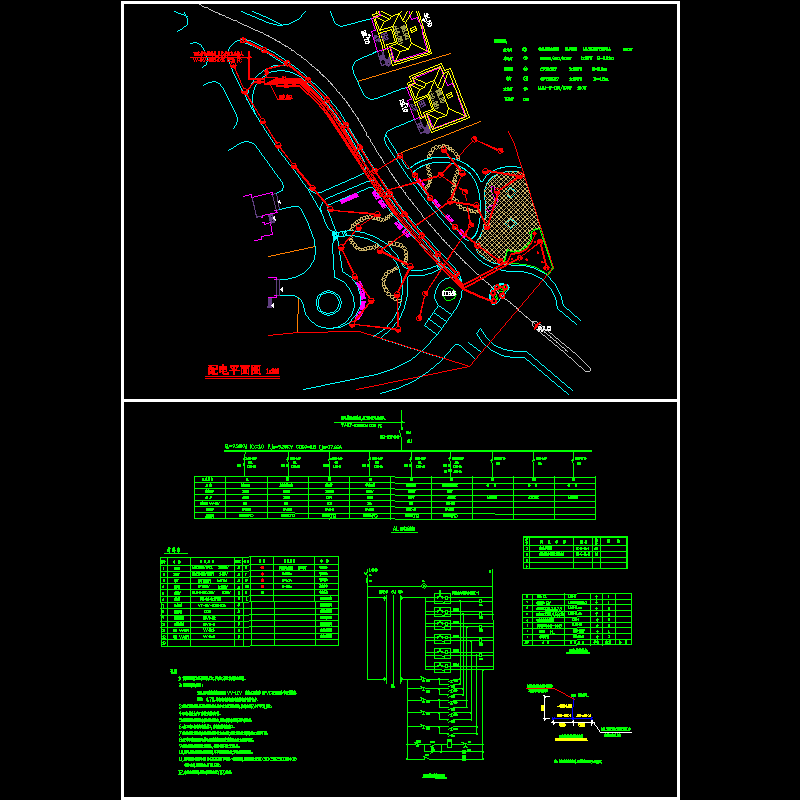 别墅区配电布置CAD图纸(dwg)