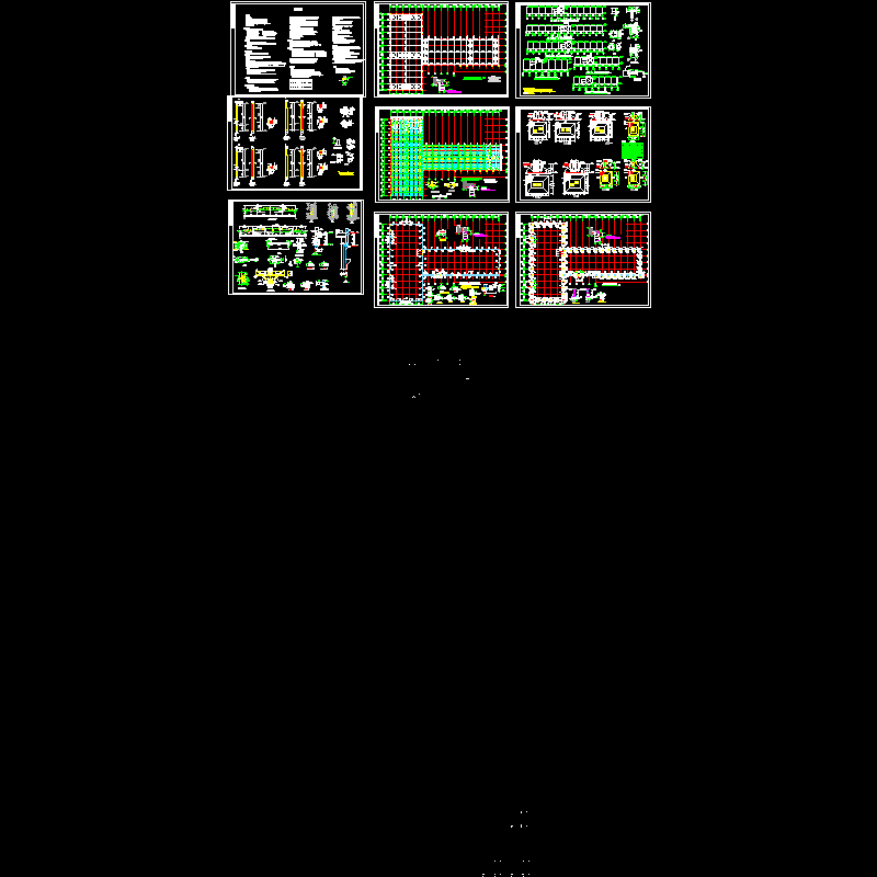 门式刚架厂房结构施工方案大样图（dwg格式CAD）(6度抗震)(丙级独立基础)