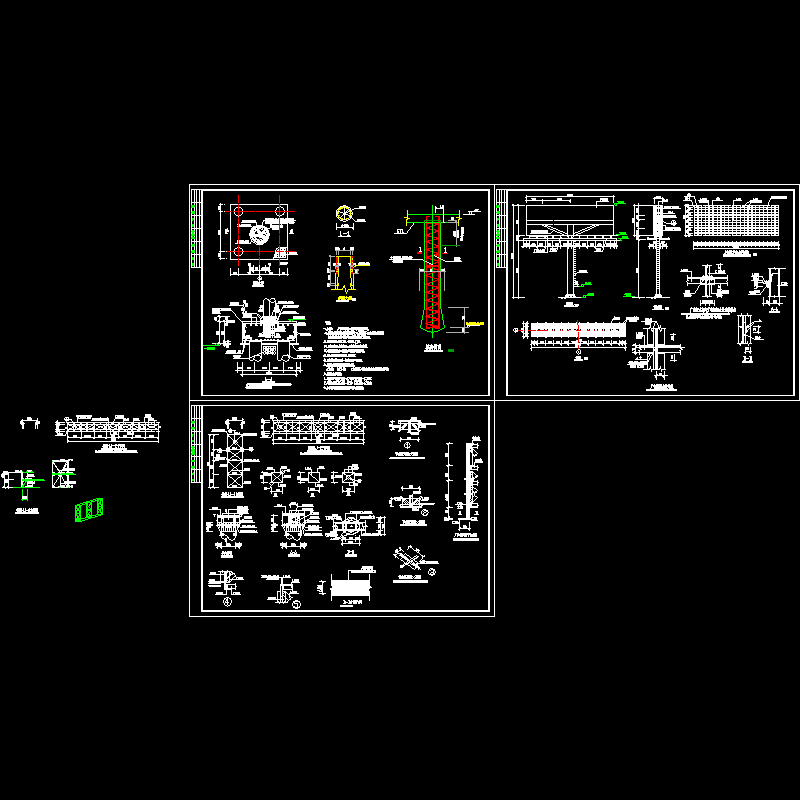 16米高双面广告牌结构CAD施工图纸(独立基础)(dwg)(二级结构安全)
