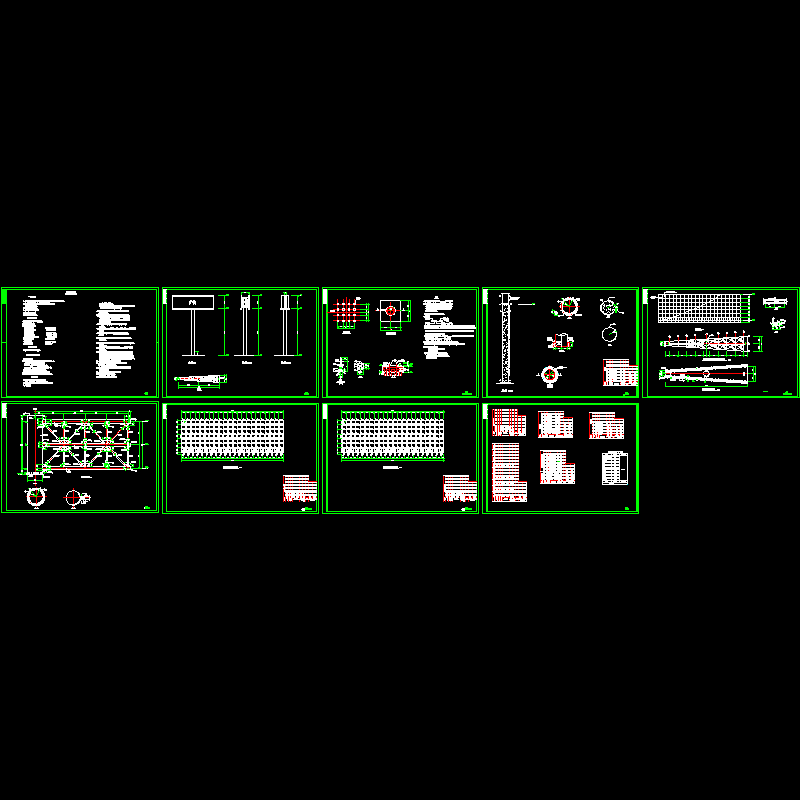28米高广告牌结构CAD施工图纸(平面布置图)(dwg)(独立基础)