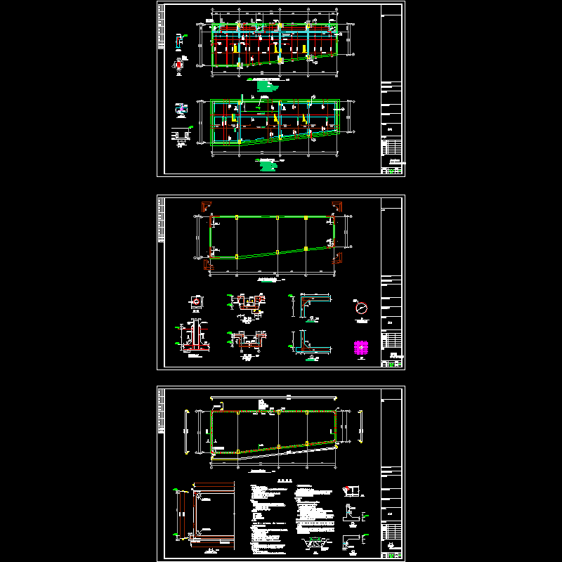 水池结构CAD施工图纸(dwg)