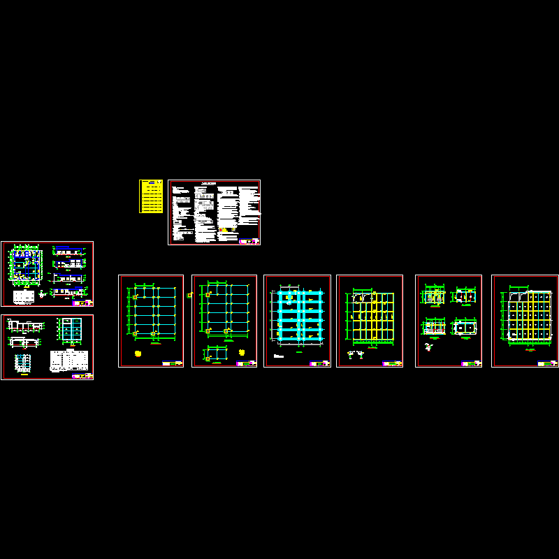 两层变电所框架结构CAD施工图纸(建施)(dwg)(6度抗震)(条形基础)