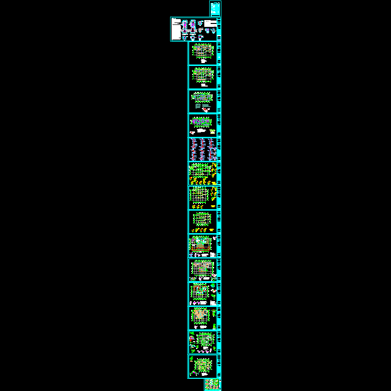 3层框架结构双拼住宅结构CAD施工图纸（桩基础）(dwg)(二级结构安全)