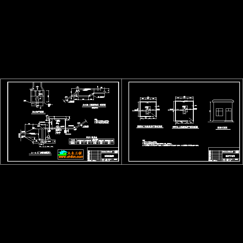 泵房纵平立、剖面CAD图纸(dwg)