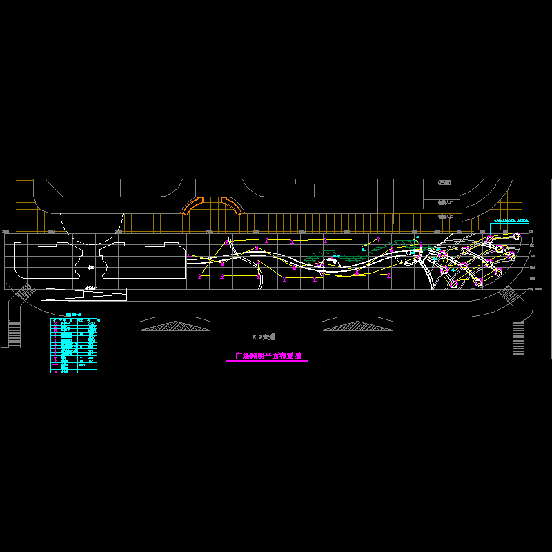 广场照明平面布置CAD图纸3(dwg)