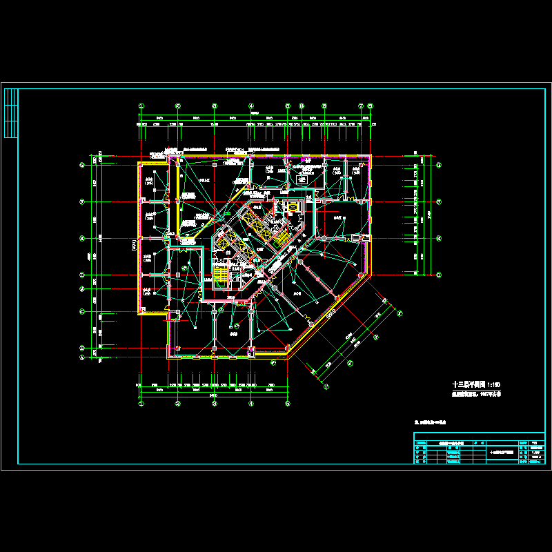 13层电力平面图纸(F10电CAD施工图纸-电力图纸)(dwg)