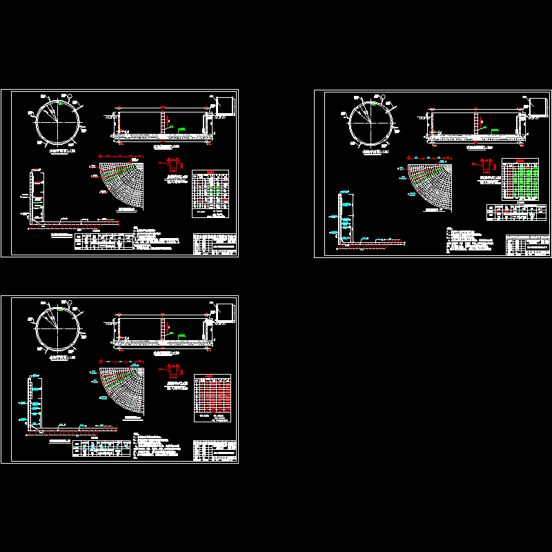 筒形水池结构CAD施工图纸(dwg)