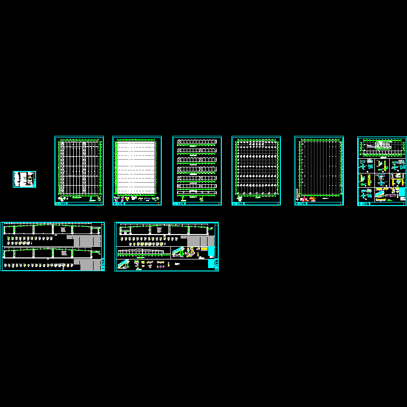 2层物业公司厂房一期工程结构设计CAD施工图纸(dwg)(二级结构安全)