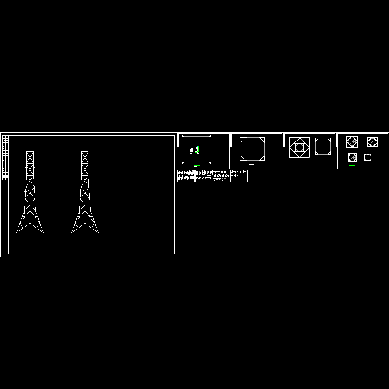 27米高钢管塔结构CAD图纸(平面布置图)(dwg)