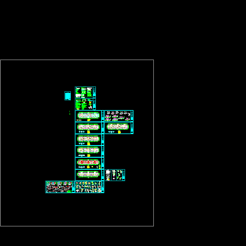 砖混住宅结构设计CAD图纸(平面布置图)(dwg)