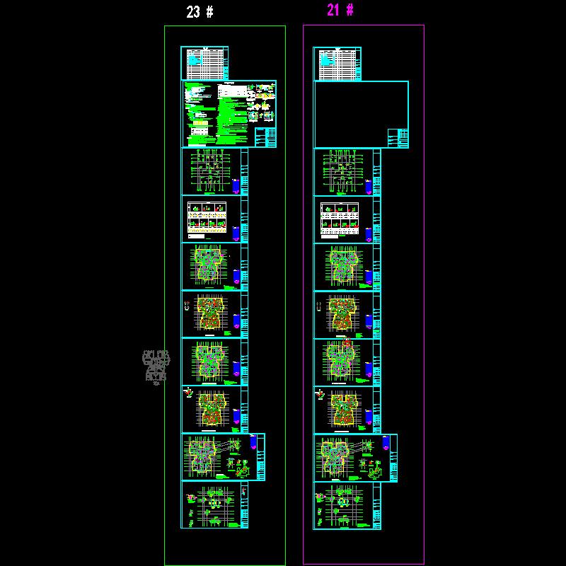 8度区18层剪力墙住宅结构CAD施工图纸(dwg)(8度抗震)(乙级桩基础)