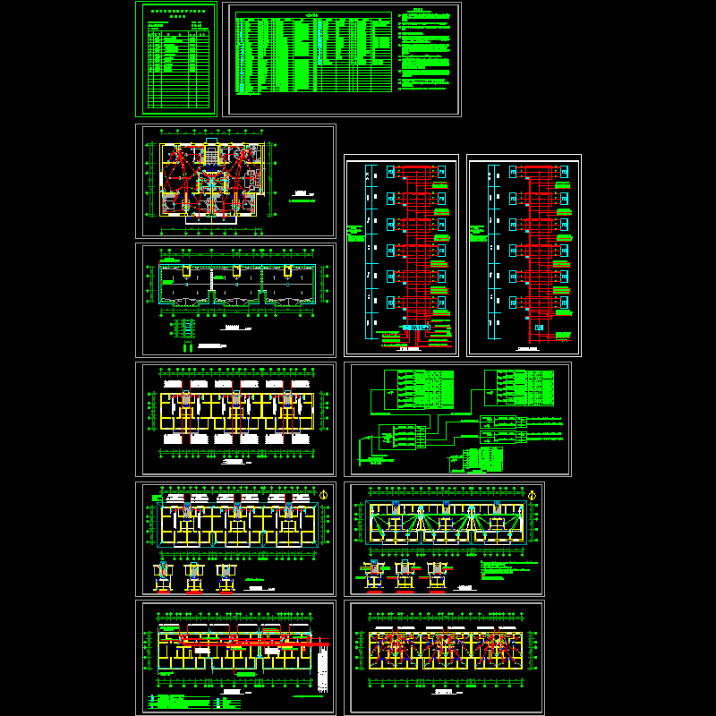6层朝晖小区1-9号楼电气CAD图纸(TN-C-S)