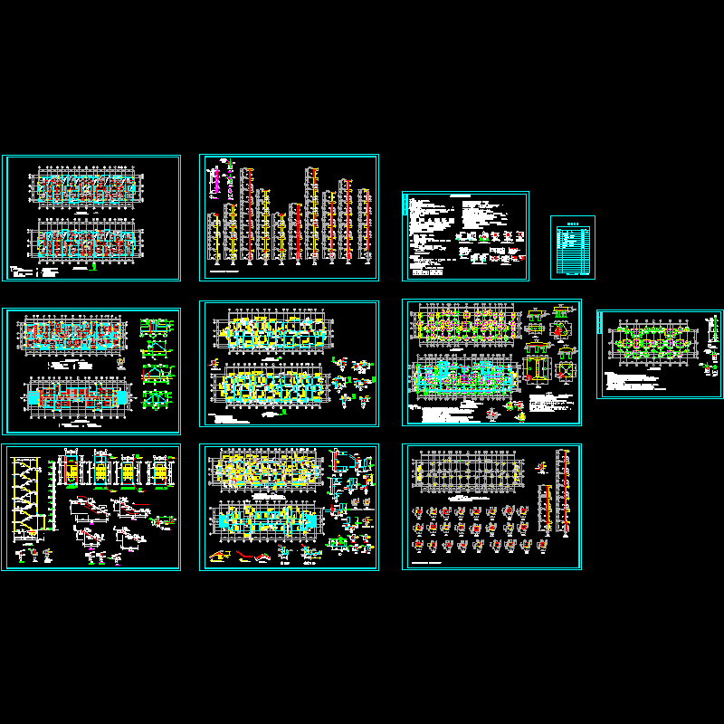 6层框架住宅结构CAD图纸(振动沉管灌注桩)(dwg)