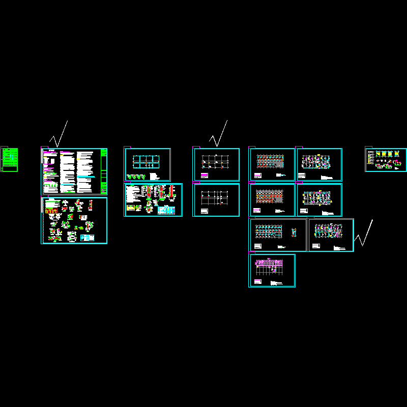 3层框架展示中心结构CAD施工大样图(dwg)(7度抗震)(桩基础)