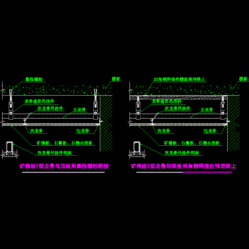 矿棉板与顶板节点.dwg